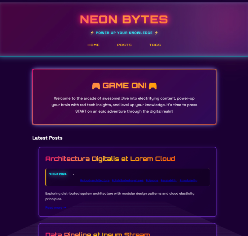 Generated site variant with cyber monochrome style