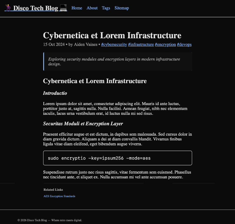 Generated site variant with dark monochrome style