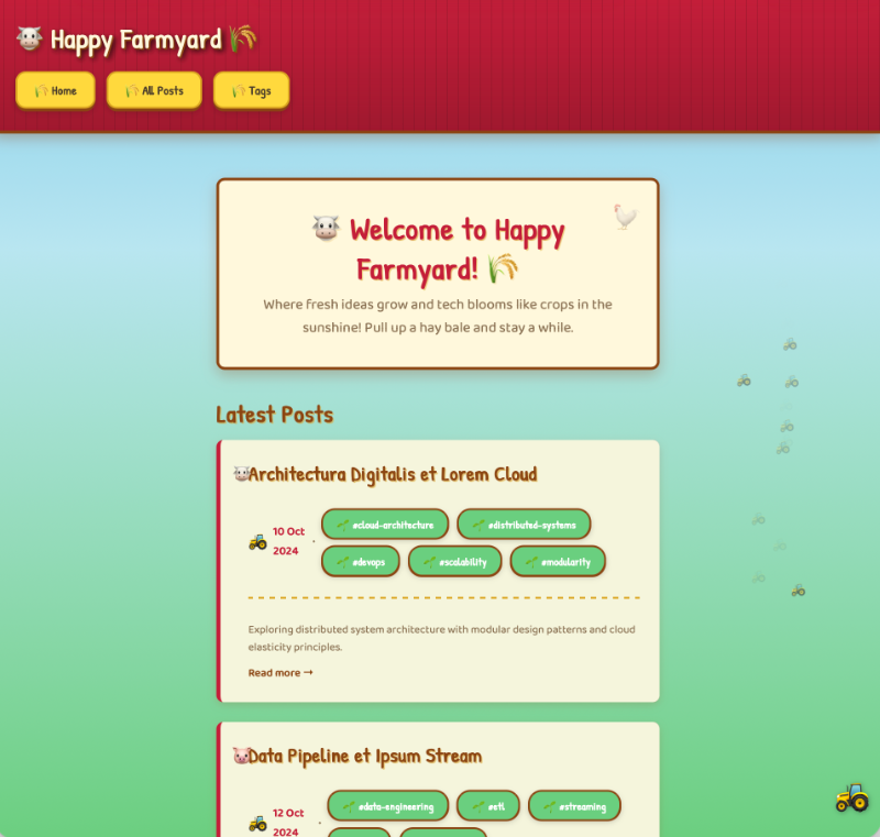 Generated site variant with farm monochrome style