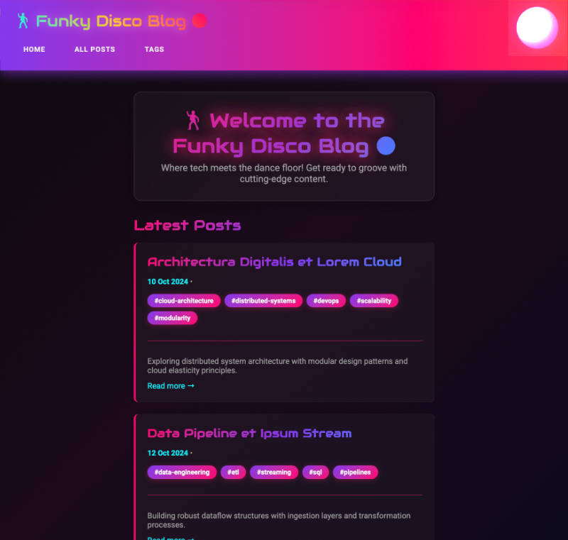 Generated site variant with funky monochrome style