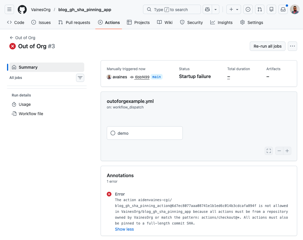 Remote action failing due to validation